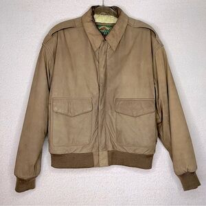 Vintage Global Identity G-III Leather Zip Up Bomber Indiana Jones Jacket-Men’s M